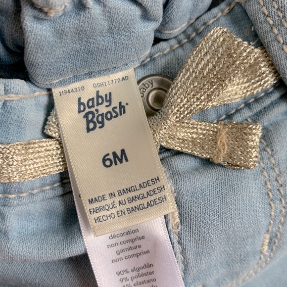 Oshkosh Baby Girl Jeans with Silver Ribbon  Belt - Picture 4 of 6